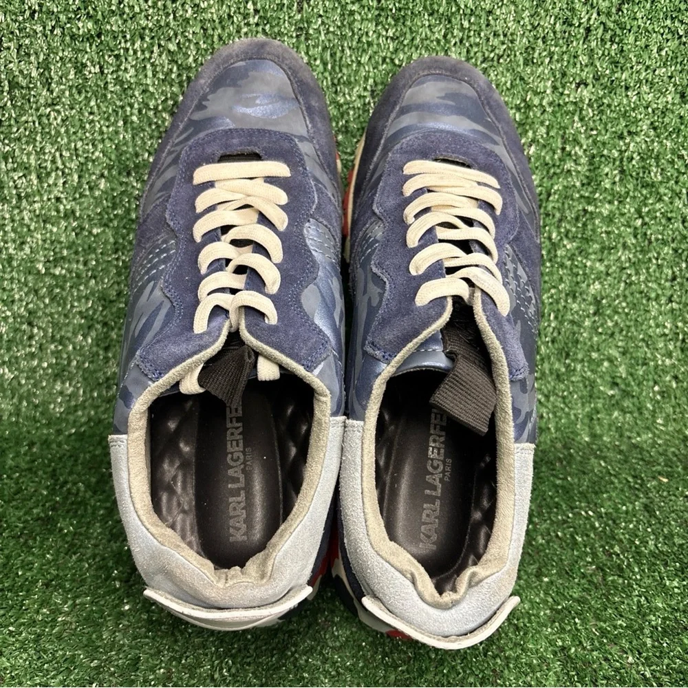 Karl Lagerfeld Men's Blue Came‎ Runner Sneakers Size 11